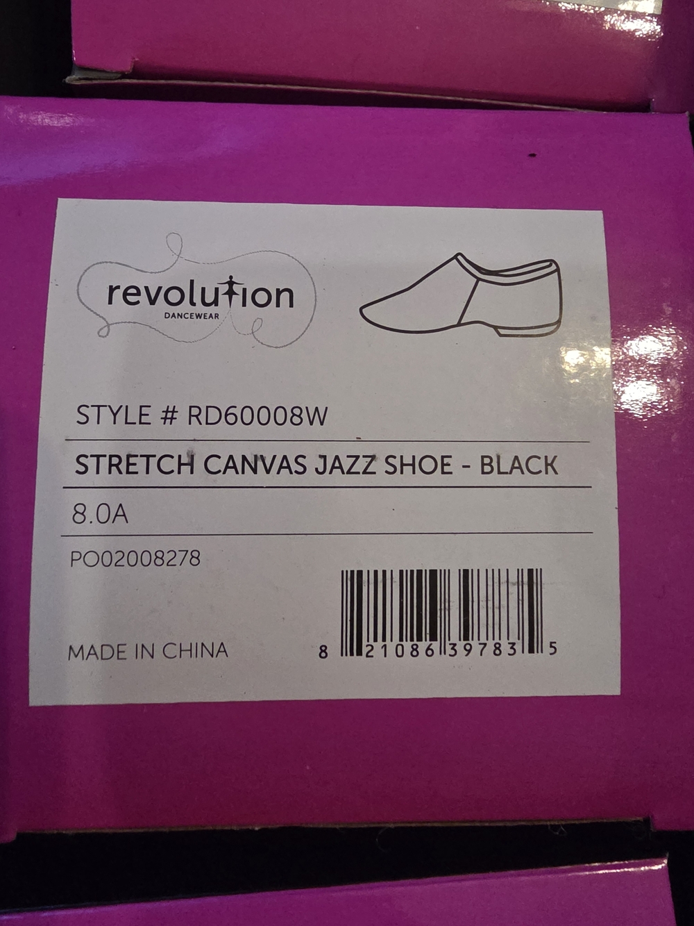 Revolution Stretch Canvas Jazz Shoe - Black